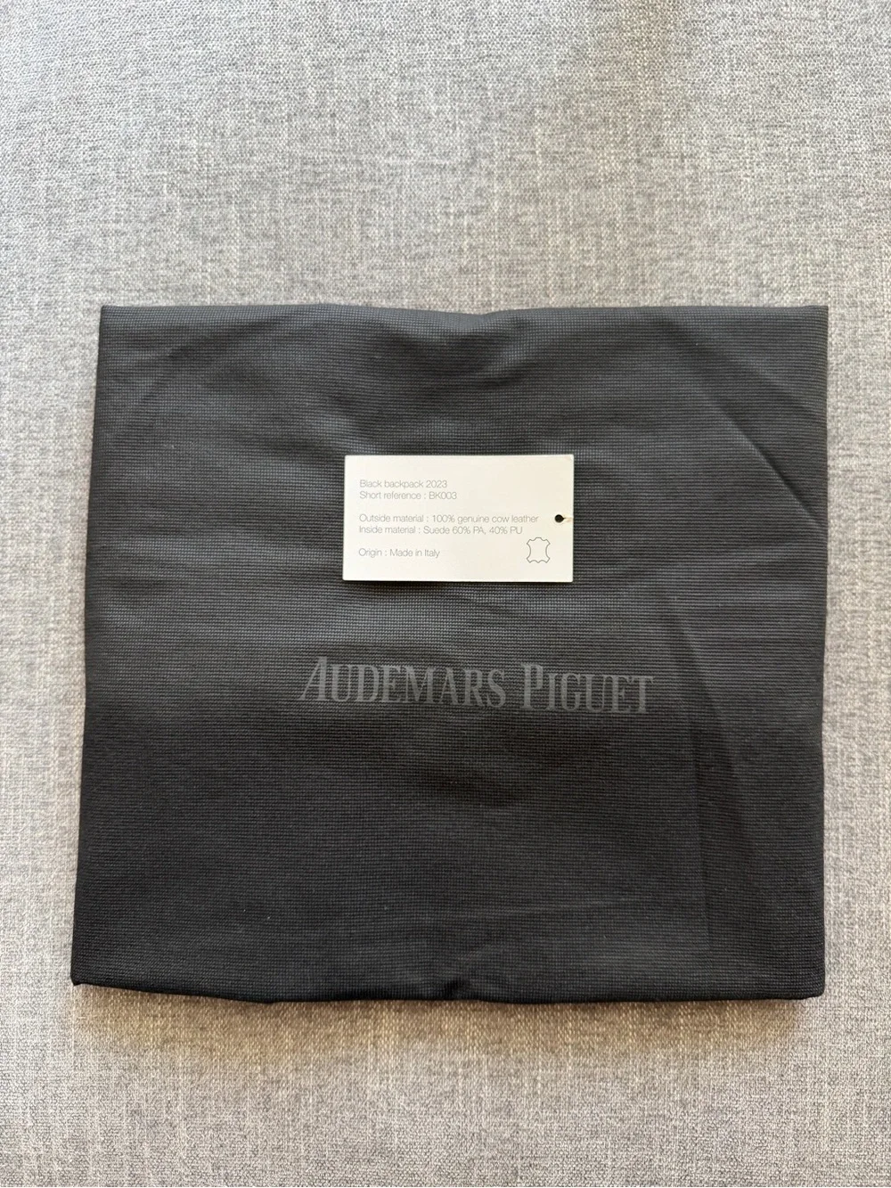 Audemars Piguet Black Smooth Leather-Style Men's Backpack